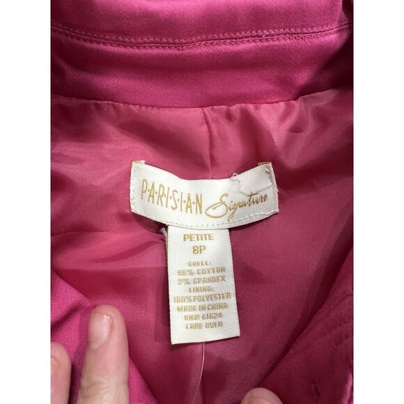 PARISIAN SIGNATURE  PINK Cotton/spandex Blend BUTTON DOWN SHIRT   NEW SZ 8p - Picture 5 of 8